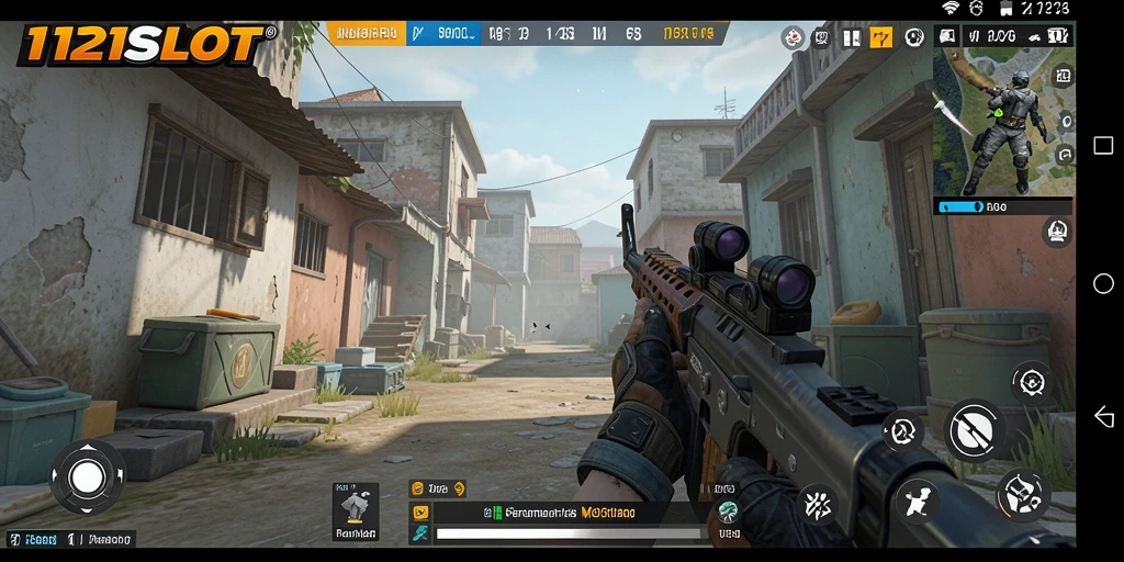 Tampilan menarik gameplay FPS di 1121SLOT yang memukau.