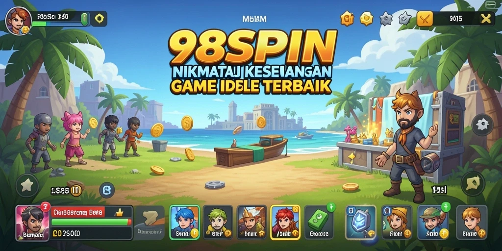 Screenshot gameplay <strong>98SPIN</strong> yang menampilkan berbagai aktivitas seru dalam game Idle.