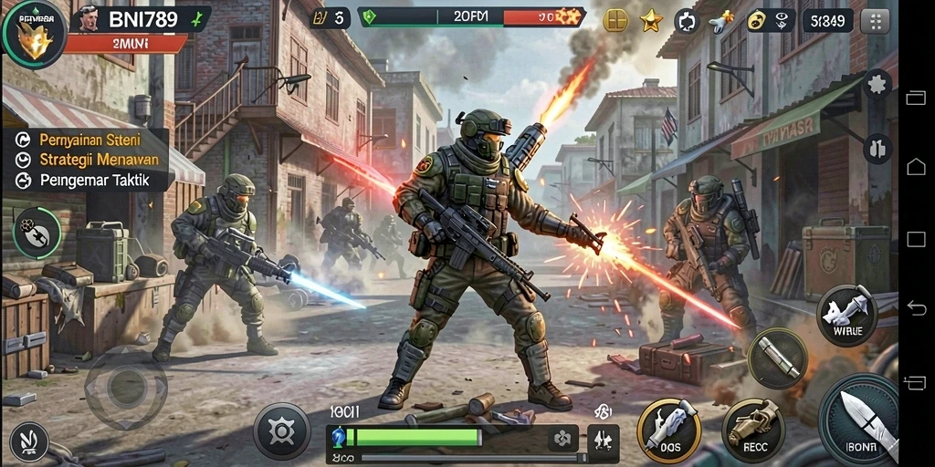 Tangkapan layar gameplay BNI789 menampilkan strategi yang mendebarkan dan pertarungan yang intens.