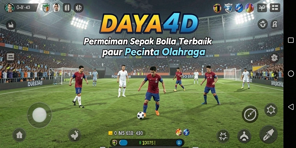 Tangkapan layar dari gameplay menarik dalam <strong>DAYA4D</strong>, menunjukkan aksi sepak bola yang intens.