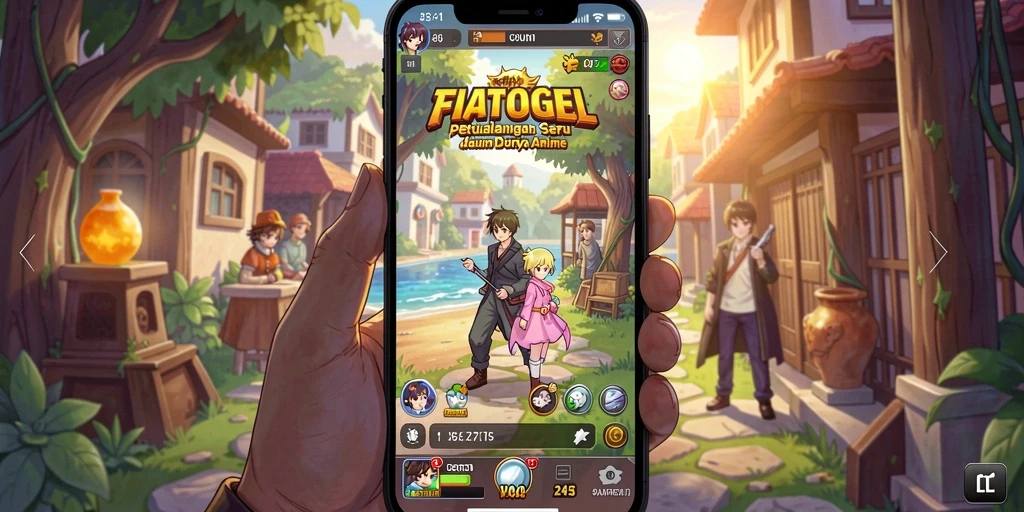 Tangkapan layar gameplay seru dalam dunia anime yang penuh warna.
