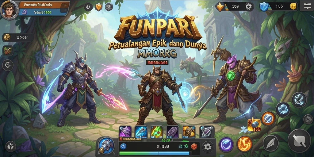 Tampilkan gameplay seru dalam dunia MMORPG FUNPARI.
