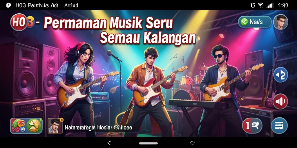 Tampilan gameplay H03 yang menampilkan keseruan bermain musik.