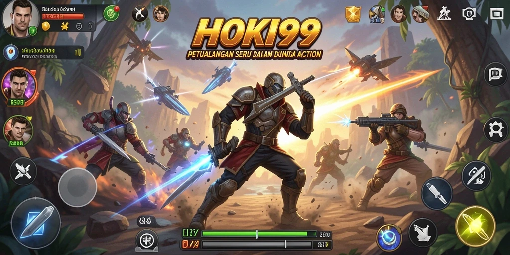 Tangkapan layar utama HOKI99 menampilkan aksi seru dalam permainan Action.