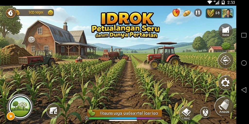 Gameplay menarik <strong>IDROK</strong> dengan aktivitas bertani yang seru.