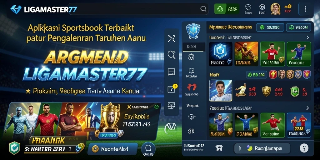 Tampilan gameplay LIGAMASTER77 menunjukkan berbagai opsi taruhan olahraga.