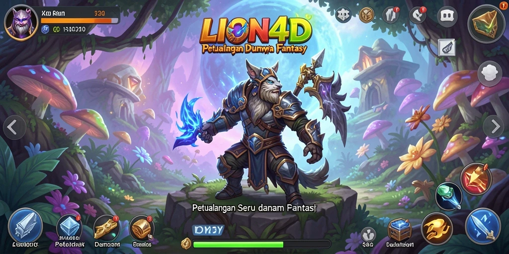 Screenshot gameplay LION4D yang menampilkan aksi petualangan yang mendebarkan.