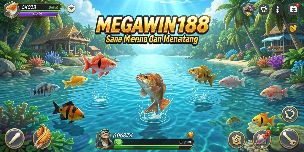Tampilan menarik dari gameplay MEGAWIN188 saat memancing ikan.