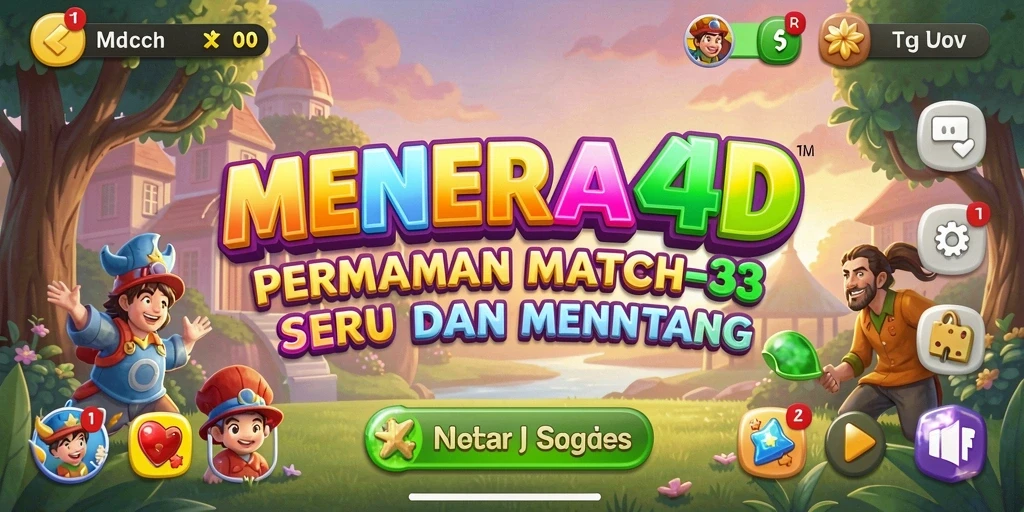 Tangkapan layar MENARA4D menampilkan gameplay Match-3 yang menarik.