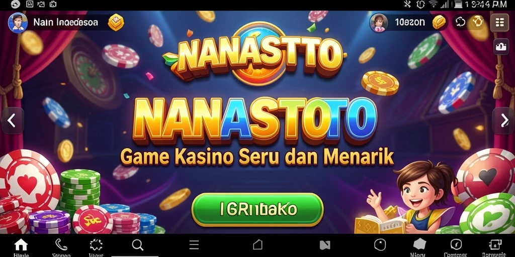 Tampilan gameplay Kasino yang menarik dan mendebarkan.