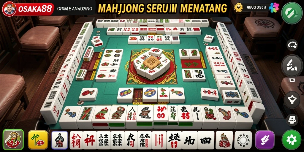 Screenshot OSAKA88 menampilkan aksi seru permainan Mahjong.