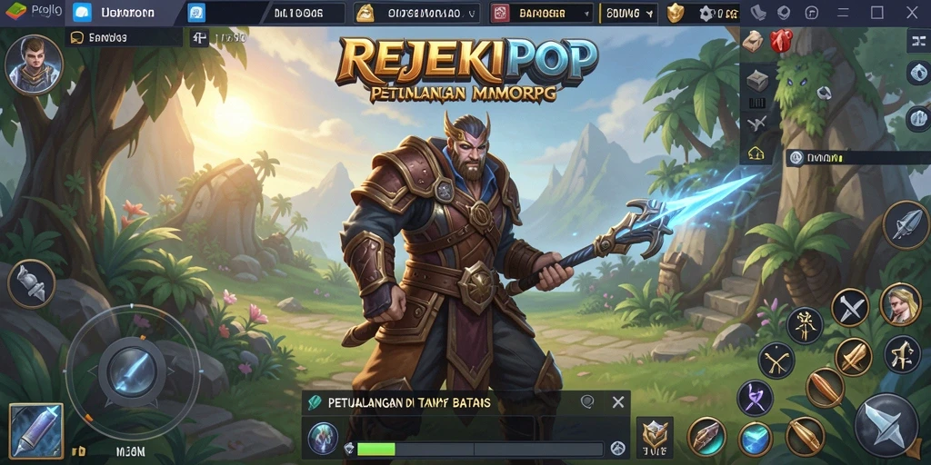 Tampilan gameplay seru yang memperlihatkan petualangan di dunia MMORPG.